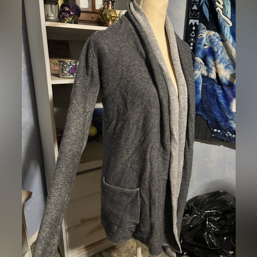 🛍bundle sale🛍Babaton Gray Wool & Cashmere Sweater Cardigan small - Picture 3 of 10